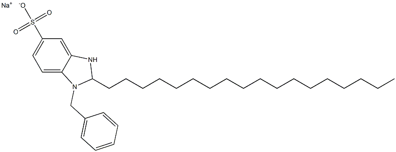 1-Benzyl-2,3-dihydro-2-octadecyl-1H-benzimidazole-5-sulfonic acid sodium salt 结构式