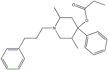 2,5-Dimethyl-4-phenyl-1-(3-phenylpropyl)piperidin-4-ol propionate 结构式