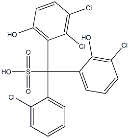 (2-Chlorophenyl)(3-chloro-2-hydroxyphenyl)(2,3-dichloro-6-hydroxyphenyl)methanesulfonic acid 结构式