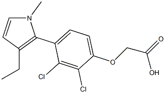 [4-[3-Ethyl-1-methyl-1H-pyrrol-2-yl]-2,3-dichlorophenoxy]acetic acid 结构式