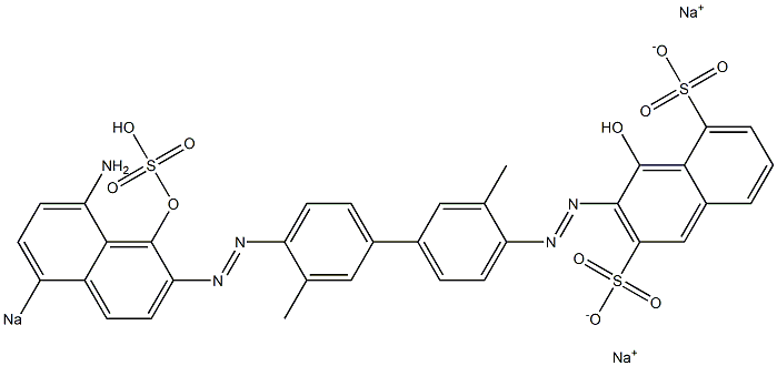 3-[[4'-[(8-Amino-1-hydroxy-5-sodiosulfo-2-naphthalenyl)azo]-3,3'-dimethyl-1,1'-biphenyl-4-yl]azo]-4-hydroxynaphthalene-2,5-disulfonic acid disodium salt 结构式