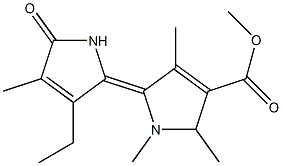 2-[(2Z)-3-Ethyl-4-methyl-5-oxo-(2,5-dihydro-1H-pyrrol)-2-ylidene]methyl-3,5-dimethyl-1H-pyrrole-4-carboxylic acid methyl ester 结构式