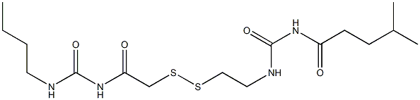 1-(4-Methylpentanoyl)-3-[2-[[(3-butylureido)carbonylmethyl]dithio]ethyl]urea 结构式