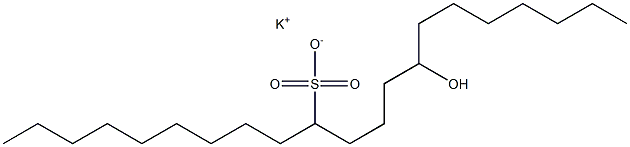 14-Hydroxyhenicosane-10-sulfonic acid potassium salt 结构式