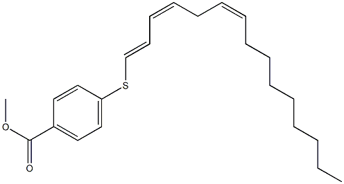 4-[[(1E,3Z,6Z)-1,3,6-Pentadecatrien-1-yl]thio]benzoic acid methyl ester 结构式
