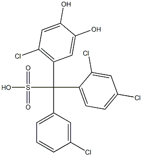 (3-Chlorophenyl)(2,4-dichlorophenyl)(6-chloro-3,4-dihydroxyphenyl)methanesulfonic acid 结构式