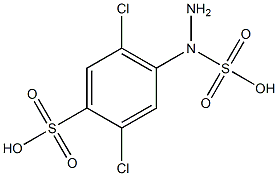 2,5-Dichloro-4-(2-sulfohydrazino)benzenesulfonic acid 结构式