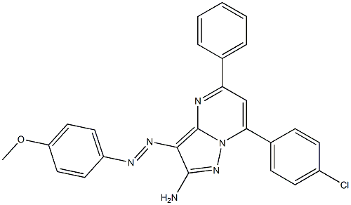 2-Amino-3-(4-methoxyphenylazo)-5-phenyl-7-(4-chlorophenyl)pyrazolo[1,5-a]pyrimidine 结构式