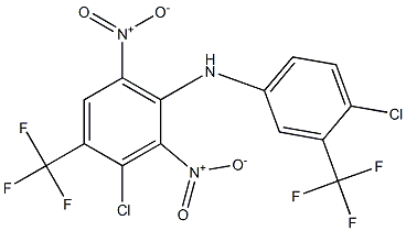 3-Chloro-4-trifluoromethyl-2,6-dinitro-N-[4-chloro-3-trifluoromethylphenyl]benzenamine 结构式