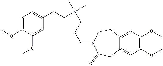 3-[(2,3,4,5-Tetrahydro-7,8-dimethoxy-2-oxo-1H-3-benzazepin)-3-yl]-N-[2-(3,4-dimethoxyphenyl)ethyl]-N,N-dimethyl-1-propanaminium 结构式