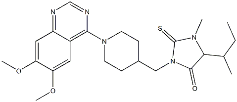 1-[[1-(6,7-Dimethoxyquinazolin-4-yl)piperidin-4-yl]methyl]-3-methyl-4-sec-butyl-2-thioxoimidazolidin-5-one 结构式