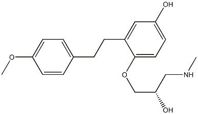 (2S)-1-[4-Hydroxy-2-(4-methoxyphenethyl)phenoxy]-3-methylamino-2-propanol 结构式