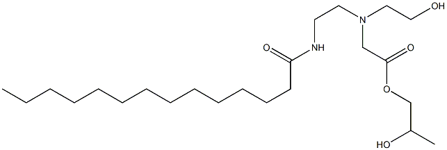 [N-(2-Tetradecanoylaminoethyl)-N-(2-hydroxyethyl)amino]acetic acid 2-hydroxypropyl ester 结构式