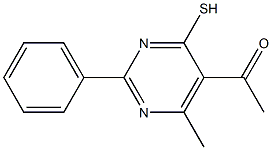 5-Acetyl-6-methyl-2-phenylpyrimidine-4-thiol 结构式