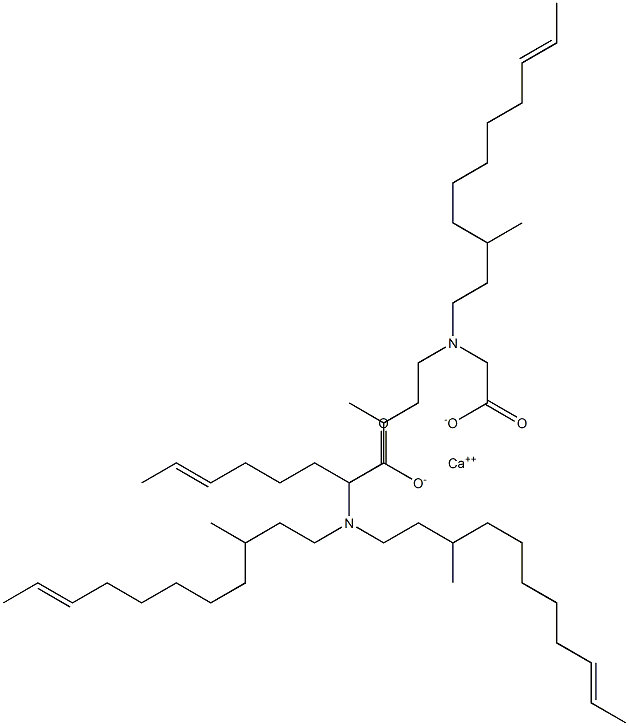 Bis[N,N-bis(3-methyl-9-undecenyl)aminoacetic acid]calcium salt 结构式