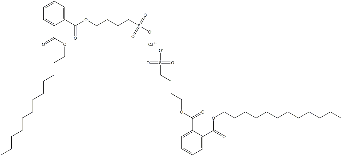 Bis[4-[(2-dodecyloxycarbonylphenyl)carbonyloxy]butane-1-sulfonic acid]calcium salt 结构式