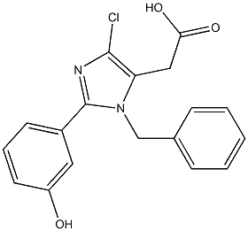 1-Benzyl-4-chloro-2-(3-hydroxyphenyl)-1H-imidazole-5-acetic acid 结构式