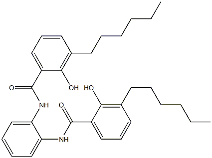 N,N'-Bis(3-hexylsalicyloyl)-o-phenylenediamine 结构式