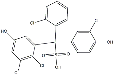 (2-Chlorophenyl)(3-chloro-4-hydroxyphenyl)(2,3-dichloro-5-hydroxyphenyl)methanesulfonic acid 结构式