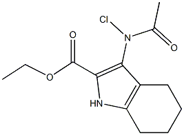 3-[Chloroacetylamino]-4,5,6,7-tetrahydro-1H-indole-2-carboxylic acid ethyl ester 结构式