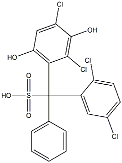 (2,5-Dichlorophenyl)(2,4-dichloro-3,6-dihydroxyphenyl)phenylmethanesulfonic acid 结构式