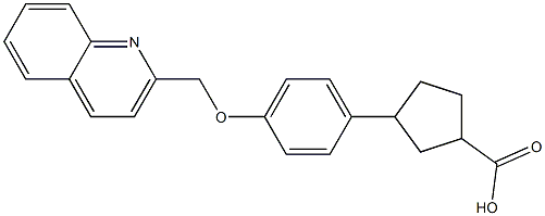 3-[4-(2-Quinolinylmethoxy)phenyl]cyclopentanecarboxylic acid 结构式