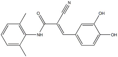 2-Cyano-3-(3,4-dihydroxyphenyl)-N-(2,6-dimethylphenyl)acrylamide 结构式