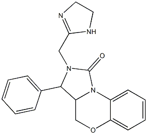 3-Phenyl-2,3,3a,4-tetrahydro-2-[(1-imidazolin-2-yl)methyl]-1H-imidazo[5,1-c][1,4]benzoxazin-1-one 结构式