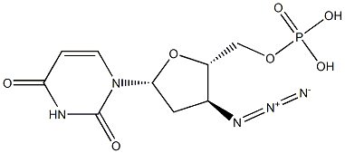 3'-Azido-2',3'-dideoxyuridine 5'-phosphoric acid 结构式