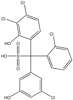 (2-Chlorophenyl)(3-chloro-5-hydroxyphenyl)(3,4-dichloro-2-hydroxyphenyl)methanesulfonic acid 结构式