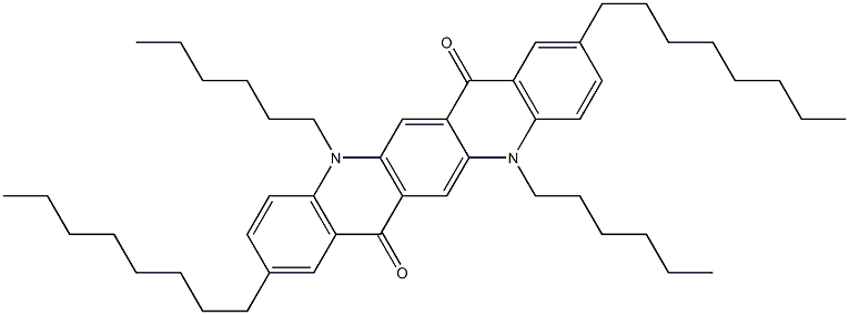 2,9-Dioctyl-5,12-dihexyl-5,12-dihydroquino[2,3-b]acridine-7,14-dione 结构式