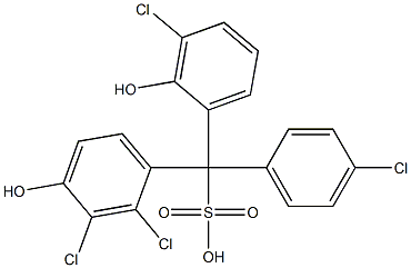 (4-Chlorophenyl)(3-chloro-2-hydroxyphenyl)(2,3-dichloro-4-hydroxyphenyl)methanesulfonic acid 结构式