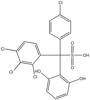 (4-Chlorophenyl)(2,3,4-trichlorophenyl)(2,6-dihydroxyphenyl)methanesulfonic acid 结构式