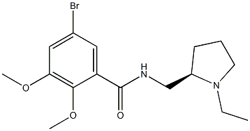 5-Bromo-2,3-dimethoxy-N-[[(2R)-1-ethyl-2-pyrrolidinyl]methyl]benzamide 结构式