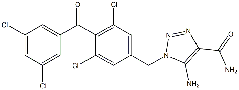 5-Amino-1-[3,5-dichloro-4-(3,5-dichlorobenzoyl)benzyl]-1H-1,2,3-triazole-4-carboxamide 结构式