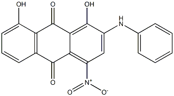 2-Anilino-1,8-dihydroxy-4-nitroanthraquinone 结构式