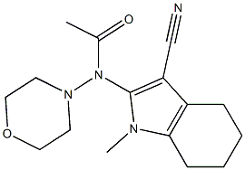 1-Methyl-2-(morpholinoacetylamino)-4,5,6,7-tetrahydro-1H-indole-3-carbonitrile 结构式