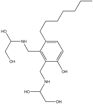 2,3-Bis[[(1,2-dihydroxyethyl)amino]methyl]-4-heptylphenol 结构式