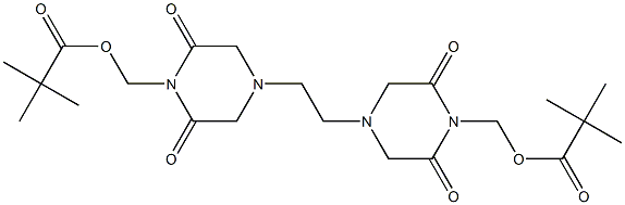 4,4'-Ethylenebis(2,6-dioxopiperazine-1-methanol)bis(trimethylacetate) 结构式