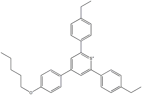 2,6-Bis(4-ethylphenyl)-4-[4-(pentyloxy)phenyl]thiopyrylium 结构式