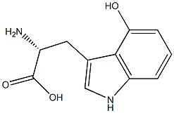 (R)-2-Amino-3-(4-hydroxy-1H-indol-3-yl)propionic acid 结构式