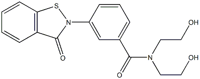 3-[(2,3-Dihydro-3-oxo-1,2-benzisothiazol)-2-yl]-N,N-bis(2-hydroxyethyl)benzamide 结构式