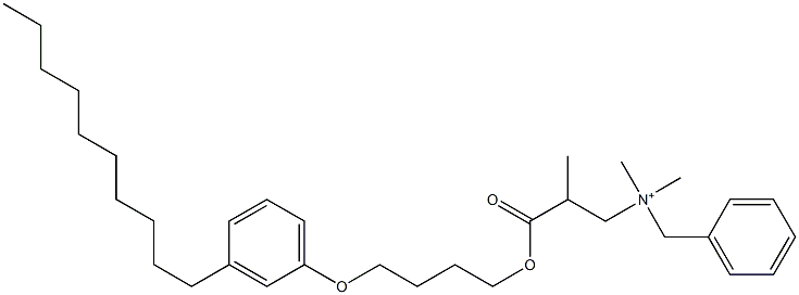 N,N-Dimethyl-N-benzyl-N-[2-[[4-(3-decylphenyloxy)butyl]oxycarbonyl]propyl]aminium 结构式