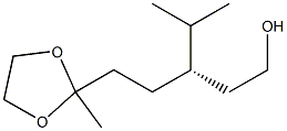 [S,(-)]-3-Isopropyl-5-(2-methyl-1,3-dioxolane-2-yl)-1-pentanol 结构式