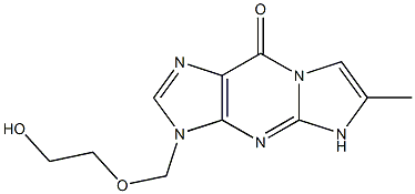 6-Methyl-3-[(2-hydroxyethoxy)methyl]-3H-imidazo[1,2-a]purine-9(5H)-one 结构式