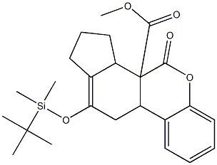 6a,7,10,10a-Tetrahydro-9-[[dimethyl(tert-butyl)silyl]oxy]-6-oxo-7,8-propano-6H-dibenzo[b,d]pyran-6a-carboxylic acid methyl ester 结构式