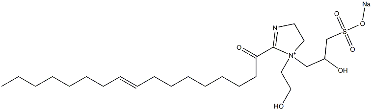 1-(2-Hydroxyethyl)-1-[2-hydroxy-3-(sodiooxysulfonyl)propyl]-2-(9-heptadecenoyl)-2-imidazoline-1-ium 结构式