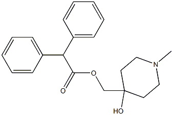 2,2-Diphenylacetic acid (4-hydroxy-1-methylpiperidin-4-yl)methyl ester 结构式