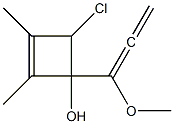 1-(1-Methoxy-1,2-propadienyl)-2,3-dimethyl-4-chloro-2-cyclobuten-1-ol 结构式