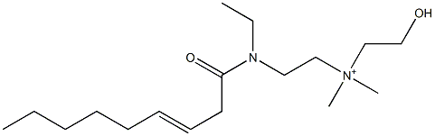 2-[N-Ethyl-N-(3-nonenoyl)amino]-N-(2-hydroxyethyl)-N,N-dimethylethanaminium 结构式